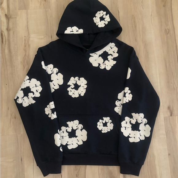 Men's Denim Tears Cotton Hoodie/Sweatshirt Navy Blue, Medium - Picture 1 of 2